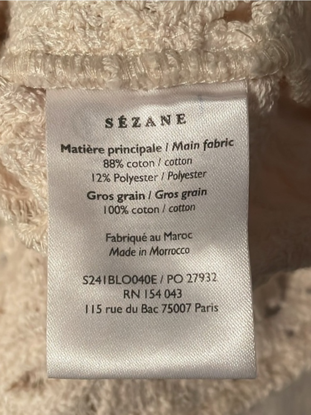 š»š¼Sezane JESSE BLOUSE in Ecru - Picture 8 of 8